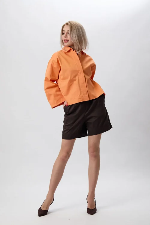 Alternative view of Hand-painted orange jacket “Clementine”