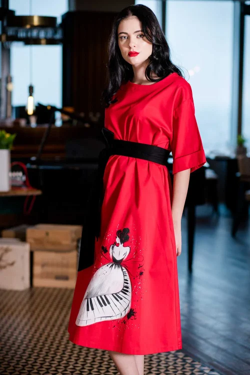 hand-painted-red-midi-dress-sol-0