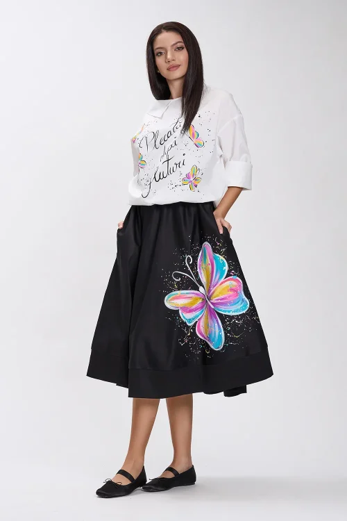 Alternative view of White blouse asymmetrical collar “Aurelia”
