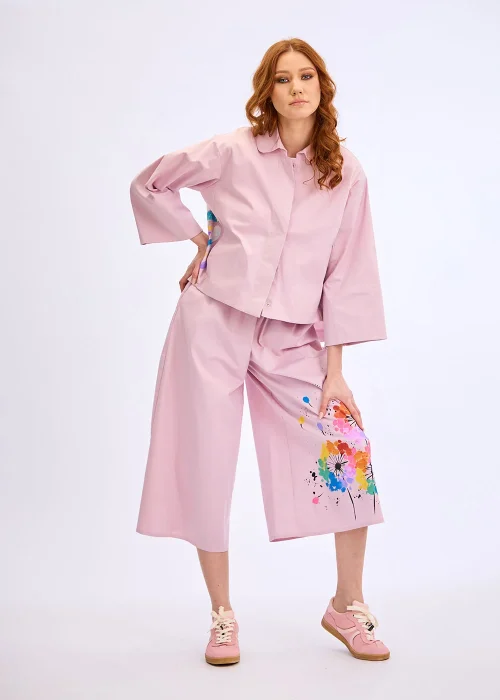 pink-wide-leg-pants-hand-painted-dandelion-puff-1